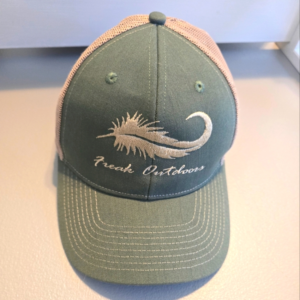 Green and Tan Freak Outdoors Cap